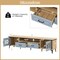 71" Farmhouse TV Console with Storage Drawers Spacious Cabinets and Media Device Compartment